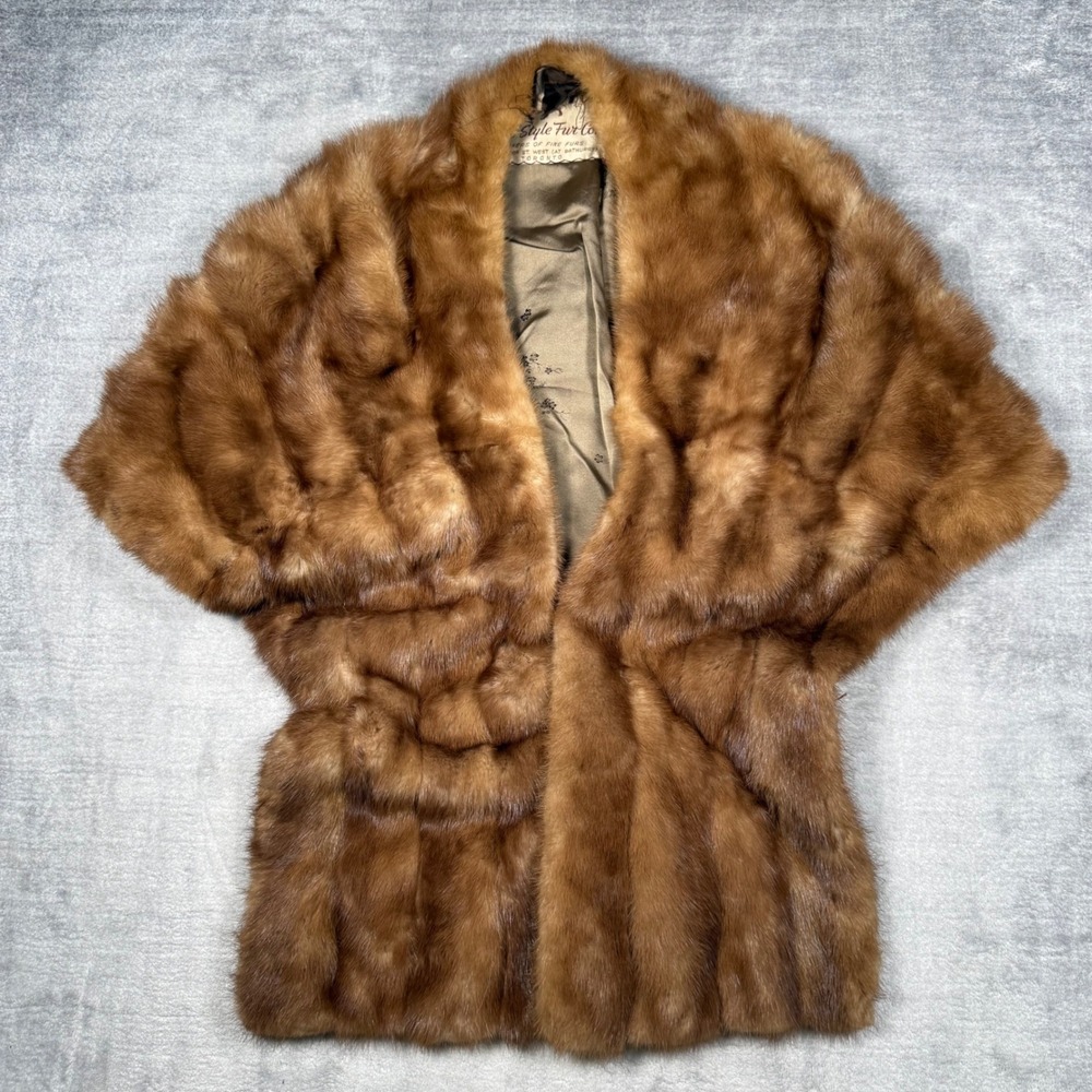 Vintage Brown Fur Wrap - Unbranded Luxury Womens Shawl